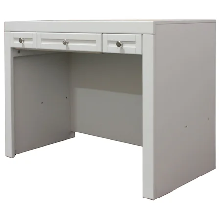 3 Drawer Library Desk with Built-In Outlet